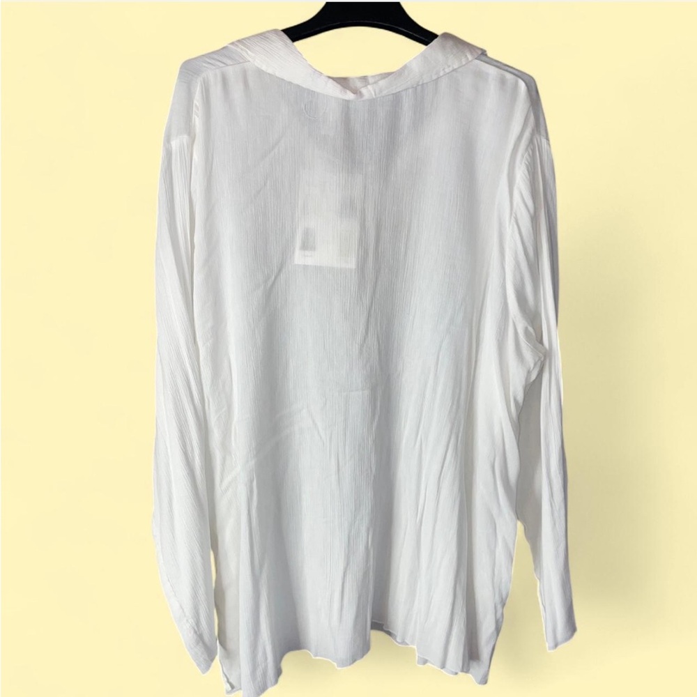 NWT White Stag Top with Floral Embroidery lace up neckline 26W/28W - Picture 7 of 7